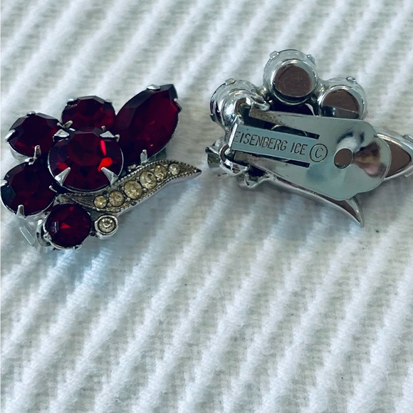 Vintage Designer Eisenberg Ice Clip on Earrings. Signed. - Picture 6 of 6